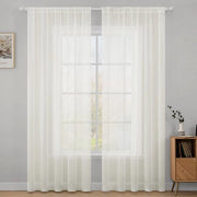 Set di tende di voile trasparenti - decorazione di Natale - set da 2 - avorio - 175 x 140 cm