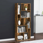 Libreria-Scaffale per Libri-Mobile di Stoccaggio Rovere Fumo 67x24x161 cm in Legno Multistrato