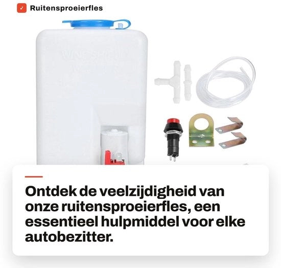 Sistema di pulizia parabrezza universale - 12V - Kit di pulizia parabrezza - Per una visibilità ottimale - Materiali in plastica - Accessori per pulizia parabrezza