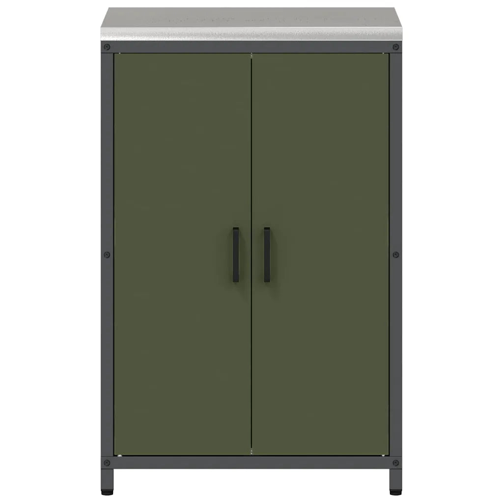 vidaXL Armadietto per Stoccaggio in Cucina Verde oliva Acciaio