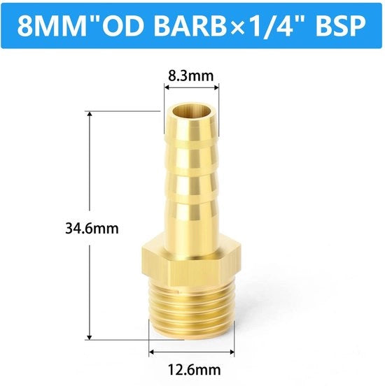 Collettori in rame - 10 pezzi 8mm OD - Connettori BSP maschi - Connettori a knel - Temperatura bassa - Installazione efficiente - Fitting di tubo