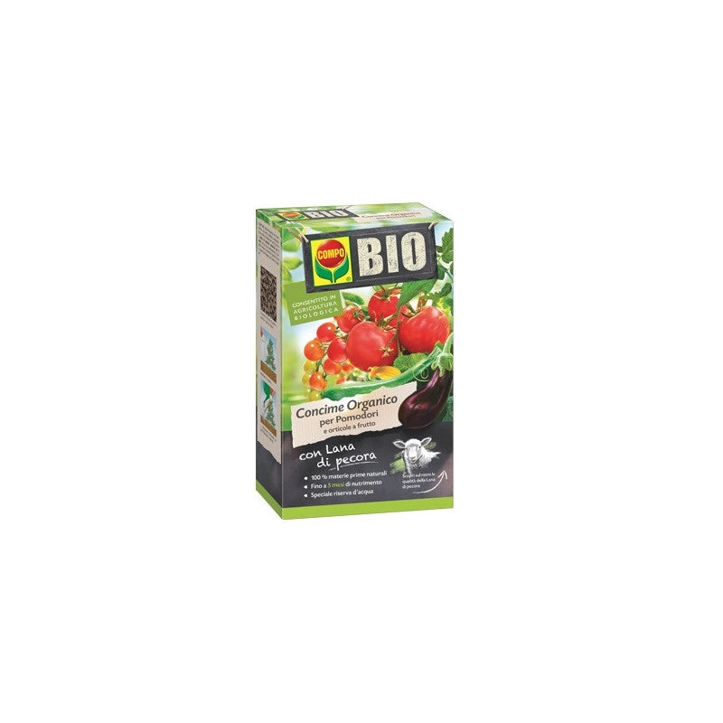 Concime organico per pomodori – 750g – Nutrizione prolungata con lana di pecora – COMPO BIO – Ideale per orti domestici