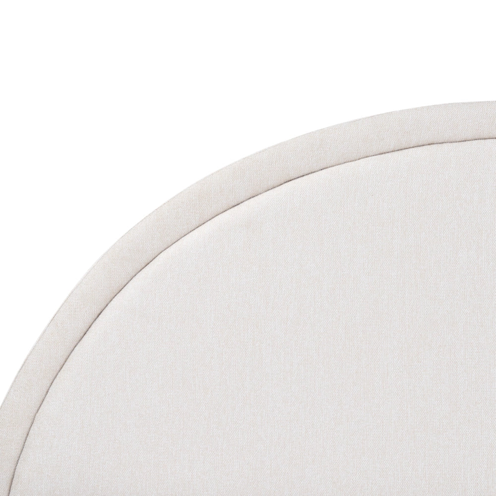 Letto Beige Chiaro Tessuto Poliestere 180 x 200 cm Base a doghe Testiera semicircolare Design minimalista retrò Camera da letto