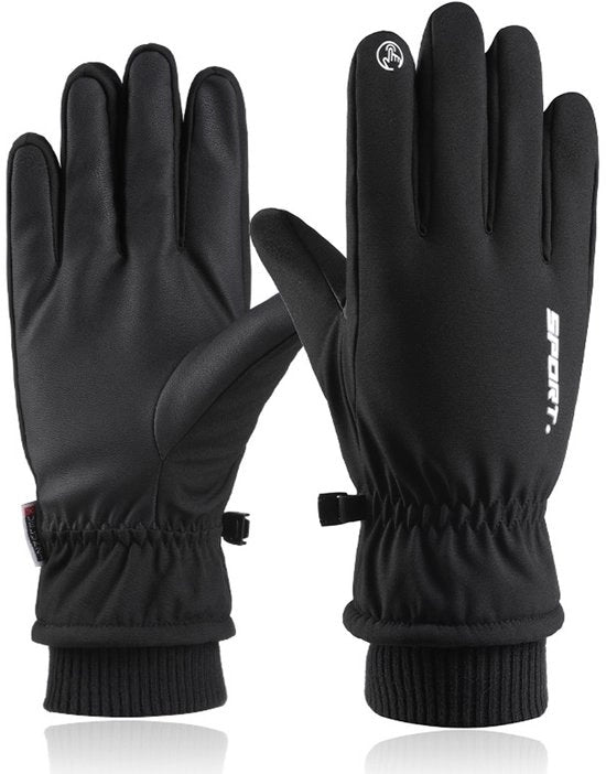 Guanti invernali - Guanti da ciclismo - Guanti touchscreen invernali - Caldi - Impermeabili - Impermeabili - Manopole acqua e vento - Manopole da sci - Caldi e impermeabili - 1 coppia - Dimensione unica - Adatti a uomini e donne in nero nero
