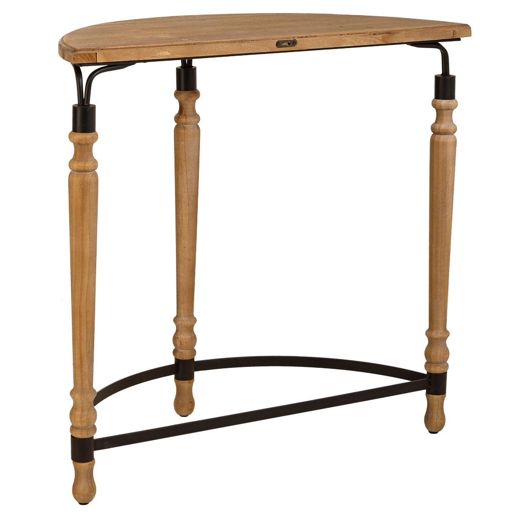 Mobile da ingresso in legno e metallo marrone 80x35,5x76h