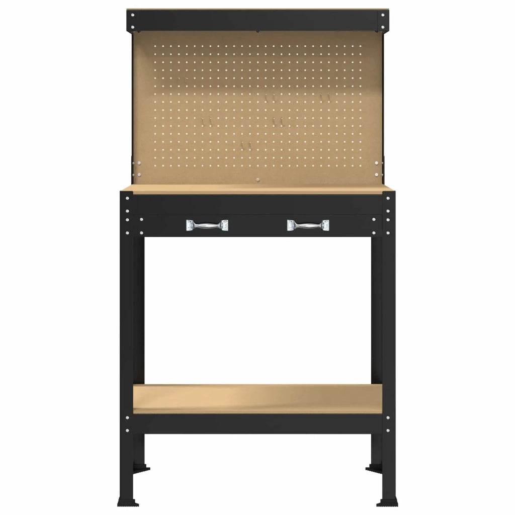 Banco da lavoro con cassetto Nero 81 x 41 x 145 cm 42020129