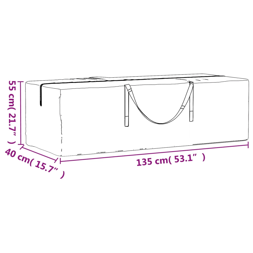 Borse Porta Cuscini Giardino 2 pz Nere 135x40x55 cm Polietilene CFW6029612