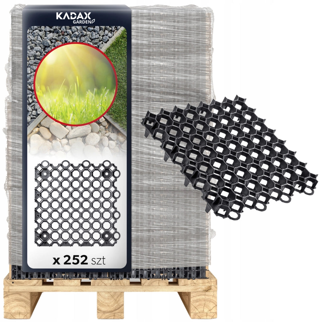Griglia di protezione per prato KADAX Geogrid 50x50x3,5 per giardino, 530 tonnellate/m2 su pallet