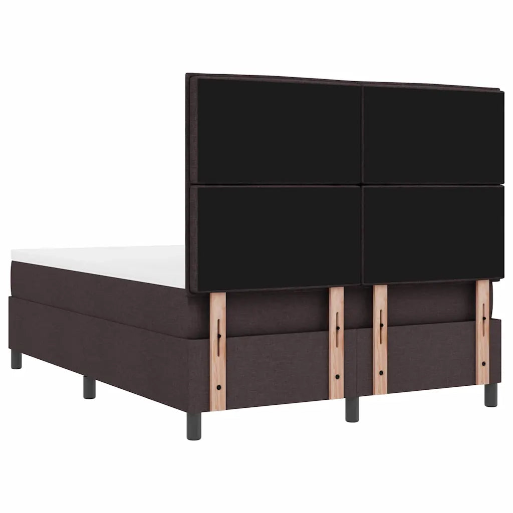 Letto a molle con materasso Marrone scuro 140 x 190 cm Tessuto 3342791
