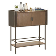Mobile porta TV Quilt, Credenza da soggiorno, Armadio basso per TV, Base parete attrezzata, 100x42 h110 cm, Grigio e Marrone