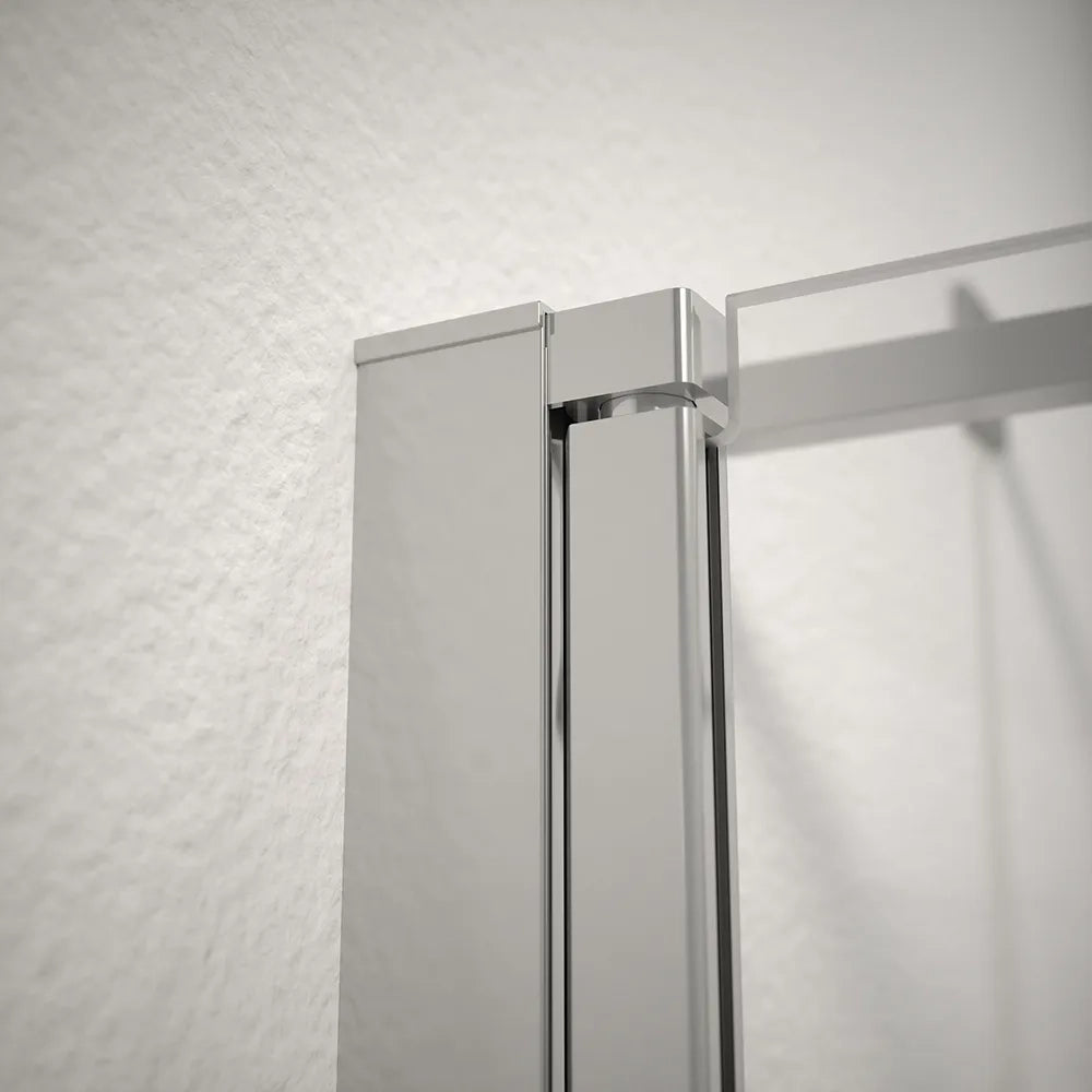 Box doccia 120x70 cm porta saloon e parete fissa profili cromati e vetro da 8mm trasparente h195 | Fiji