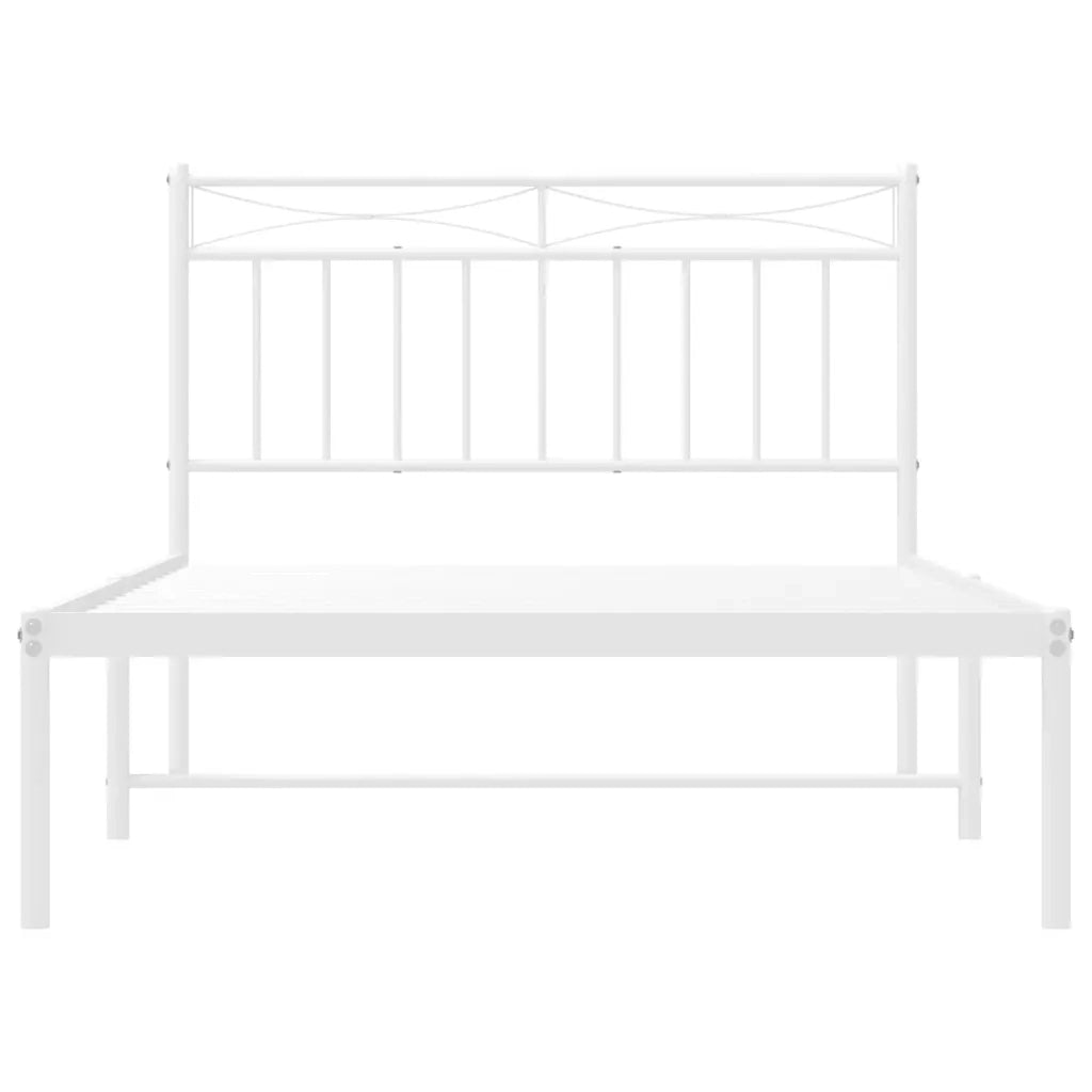 Giroletto con Testiera Metallo Bianco 100x200 cm