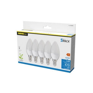 NOVA LAMPADA LED OLIVA E14 4,9W 6500K 5 PZ- 1,0 pz