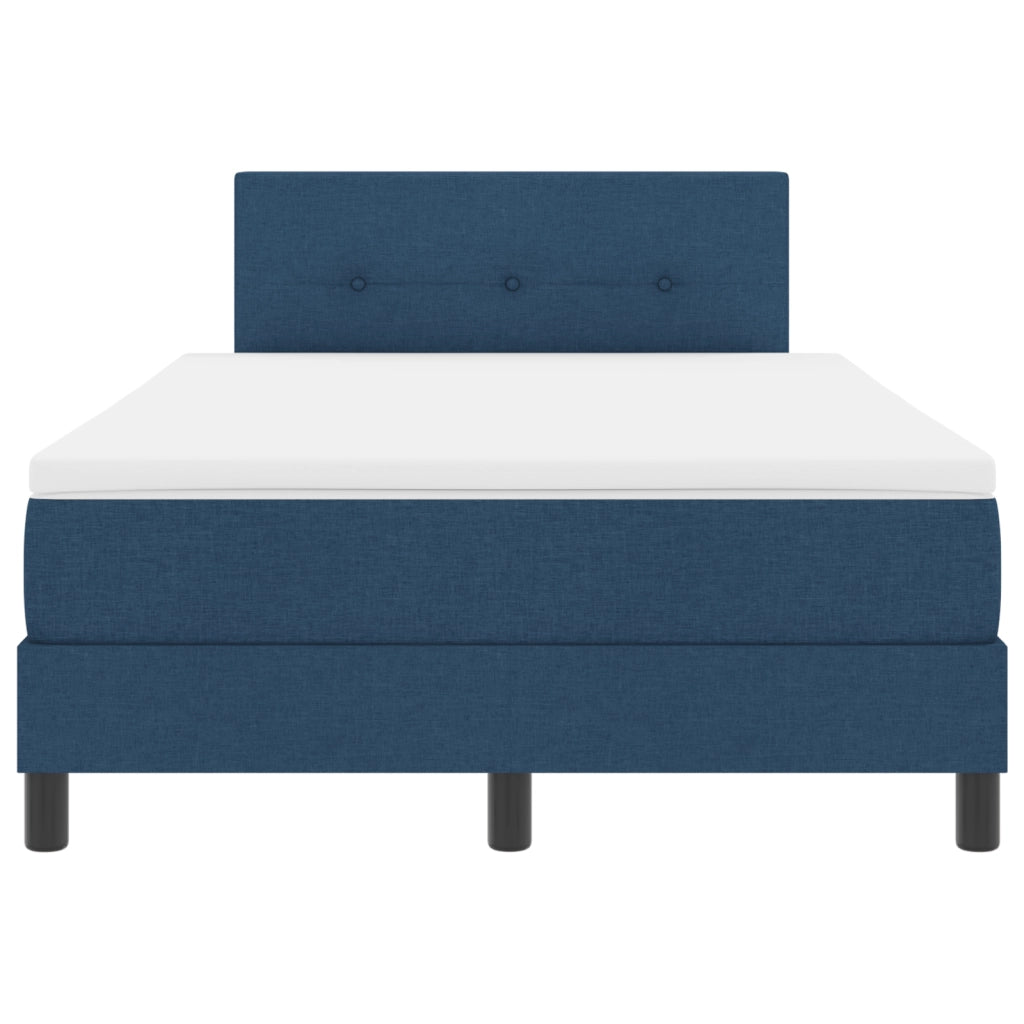 Letto Box Spring con Materasso e LED Blu 120x200 cm Tessuto