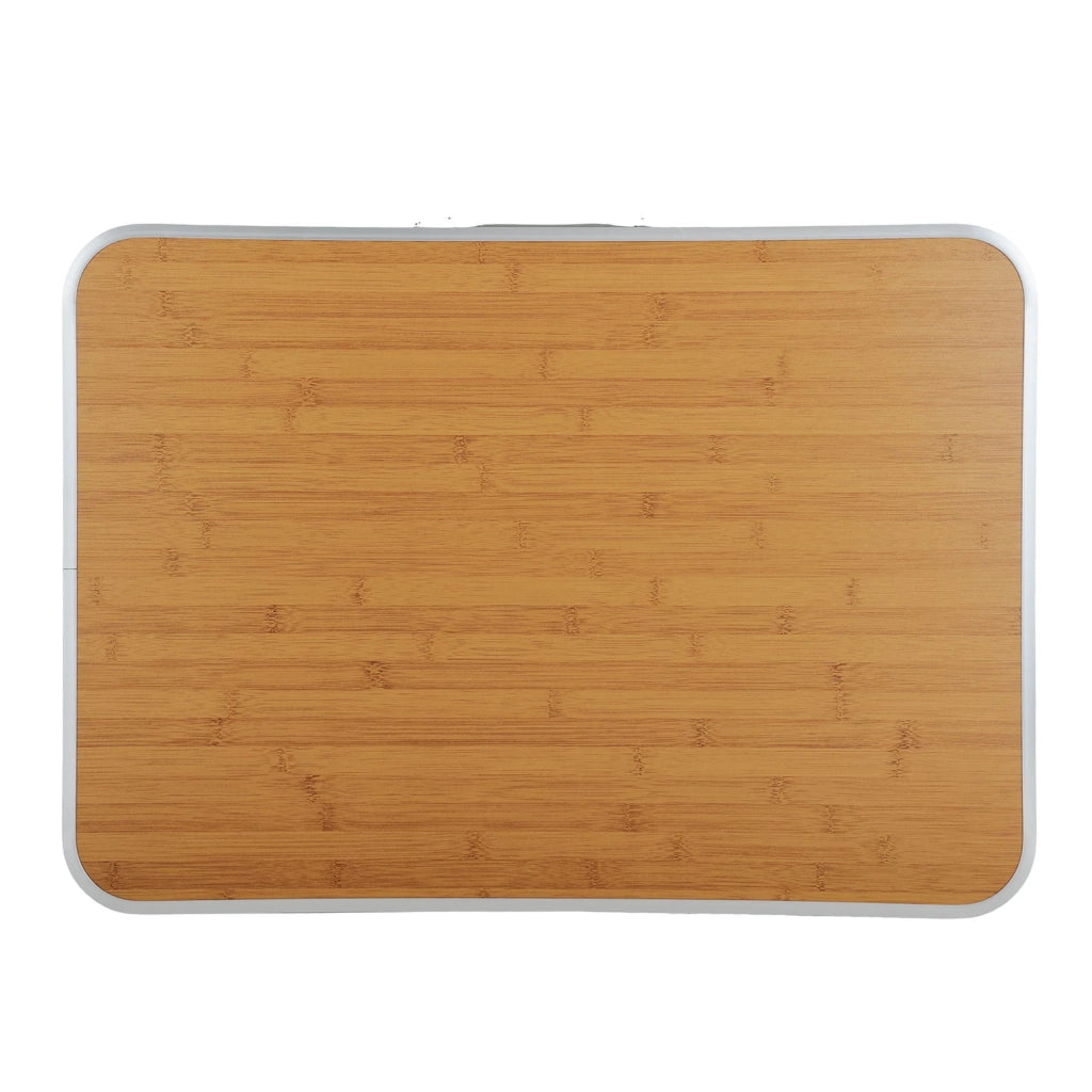 Tavolo da campeggio pieghevole ARES in alluminio effetto legno dimensioni 70x60x50 cm