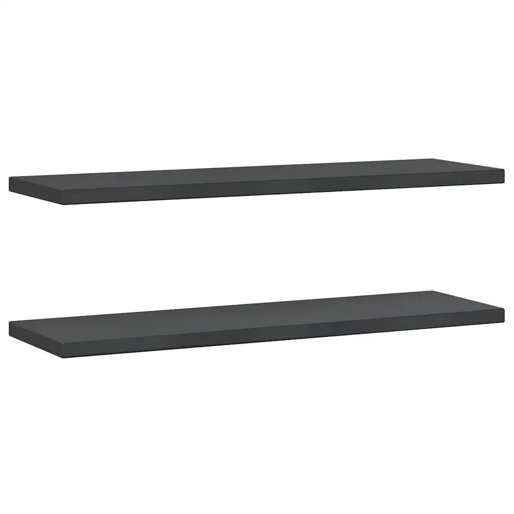Mensole a Muro 2 pz-Set di 2 Scaffale a parete 100x30x3 cm Nero in Acciaio Inossidabile
