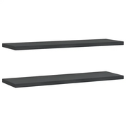Mensole a Muro 2 pz-Set di 2 Scaffale a parete 100x30x3 cm Nero in Acciaio Inossidabile