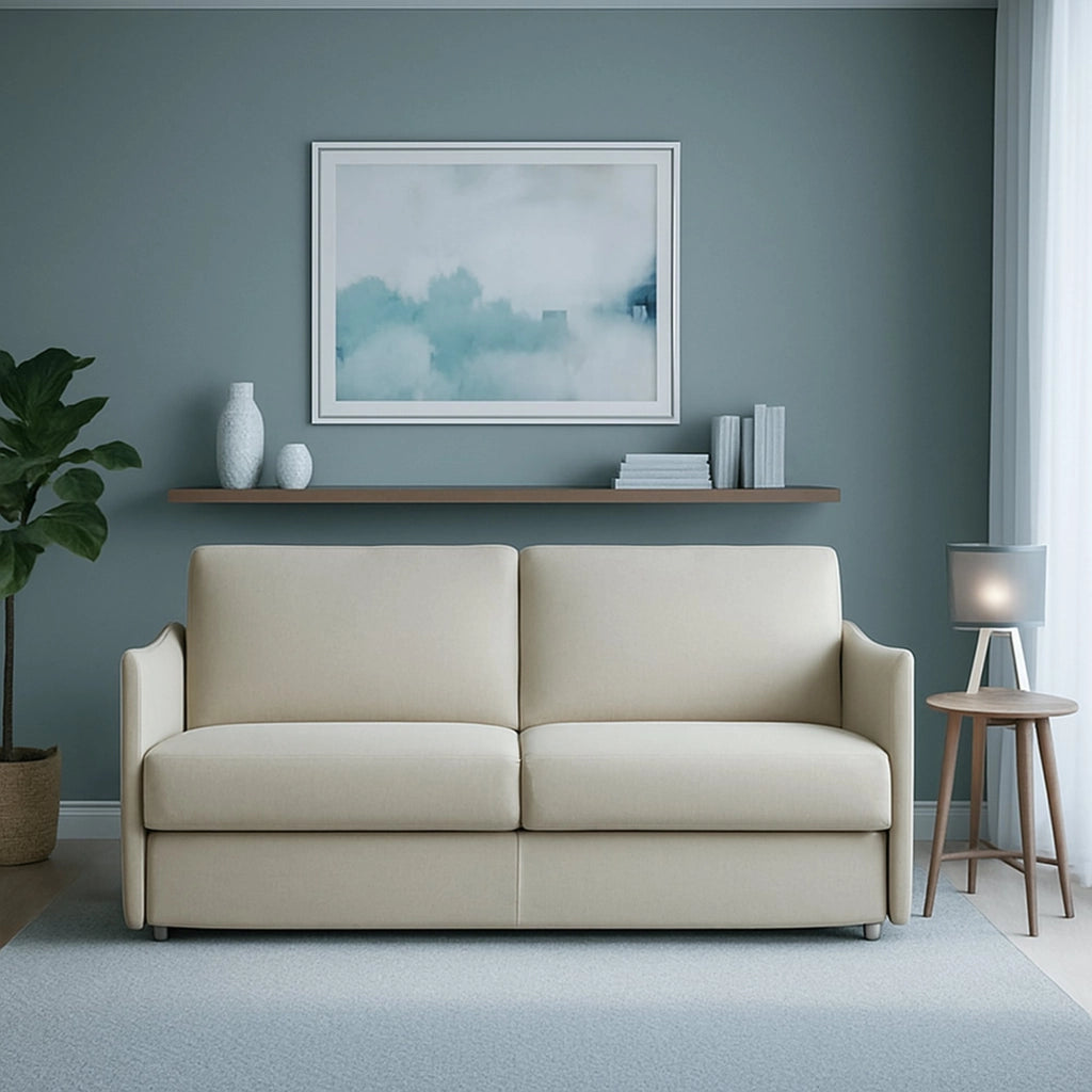 Severo, Divano Fisso 3 Posti Sfoderabile Made in Italy, 200x95 cm Beige