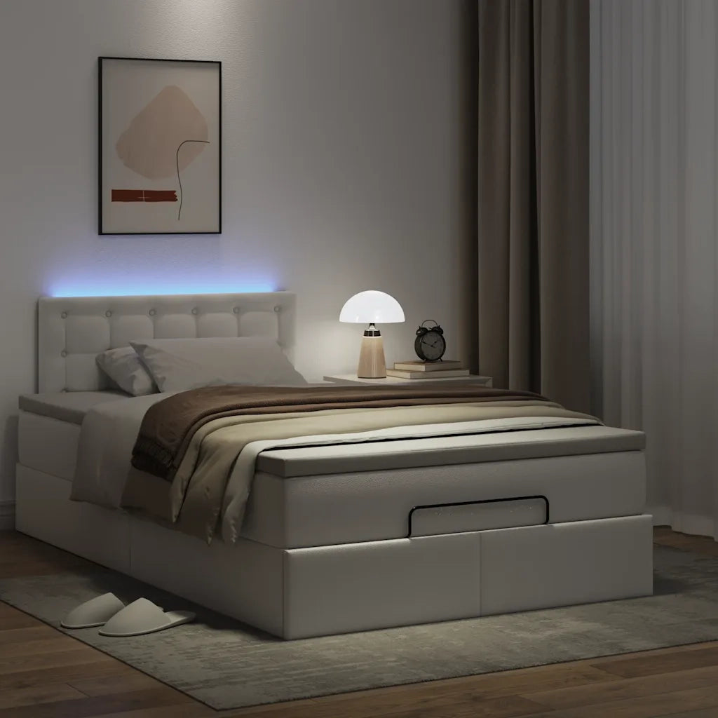 Struttura Letto Pouf con Materasso 120x200 cm Similpelle 3312148