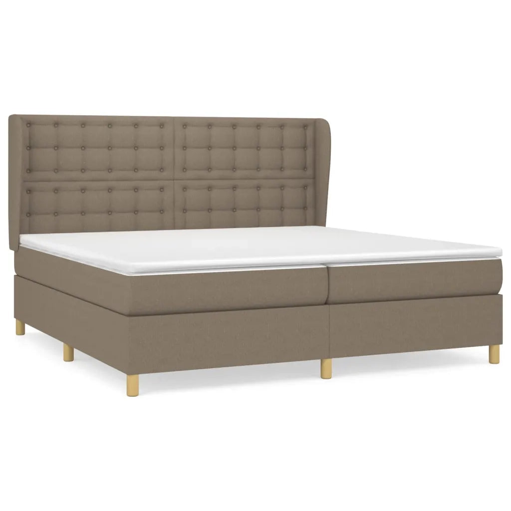 Giroletto a Molle con Materasso Tortora 200x200 cm in Tessuto 3128873