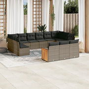 Set Divani da Giardino 13 pz con Cuscini Grigio in Polyrattan 3228139