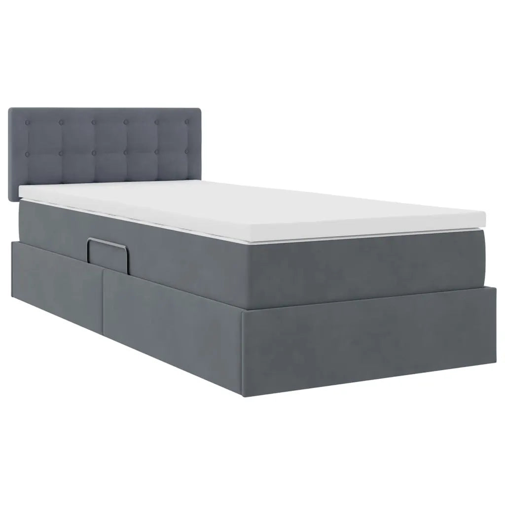 Letto con Contenitore Grigio scuro 90 x 200 cm Velluto 3370852