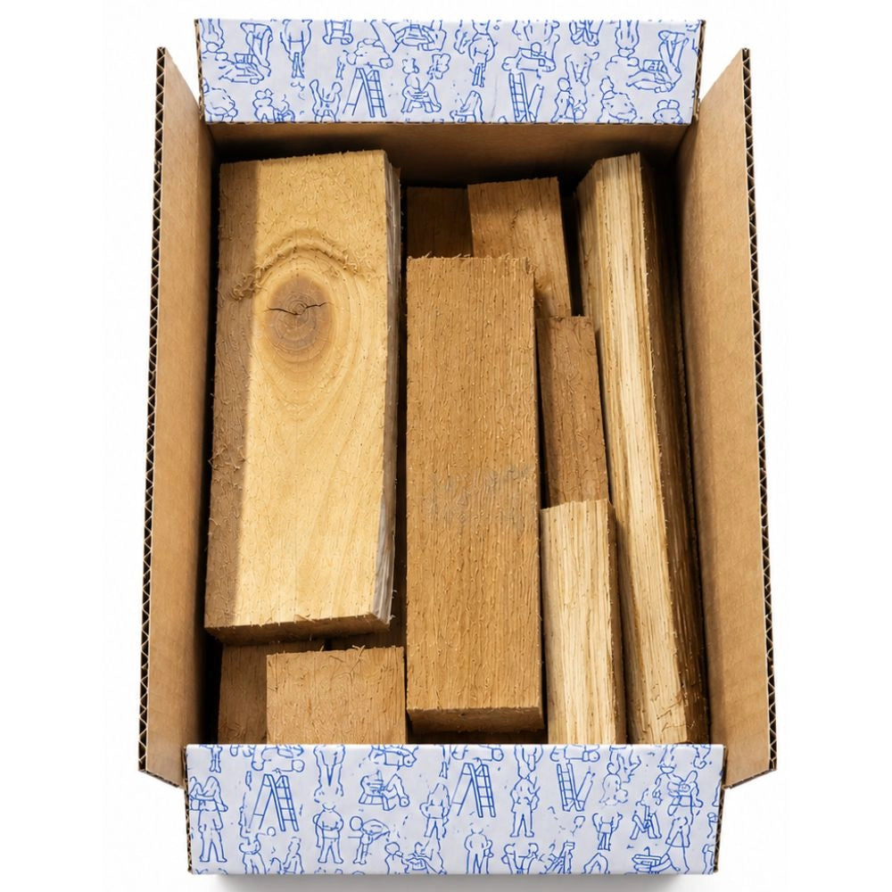 Legna da ardere pronta all’uso box 25 kg legno misto camini e stufe