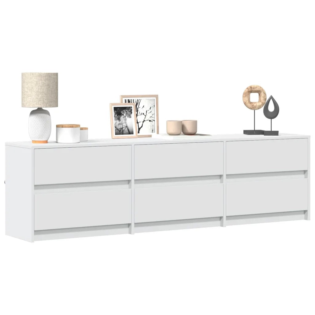 vidaXL Mobile Porta TV con LED Bianco 180x34x50cm in Truciolato