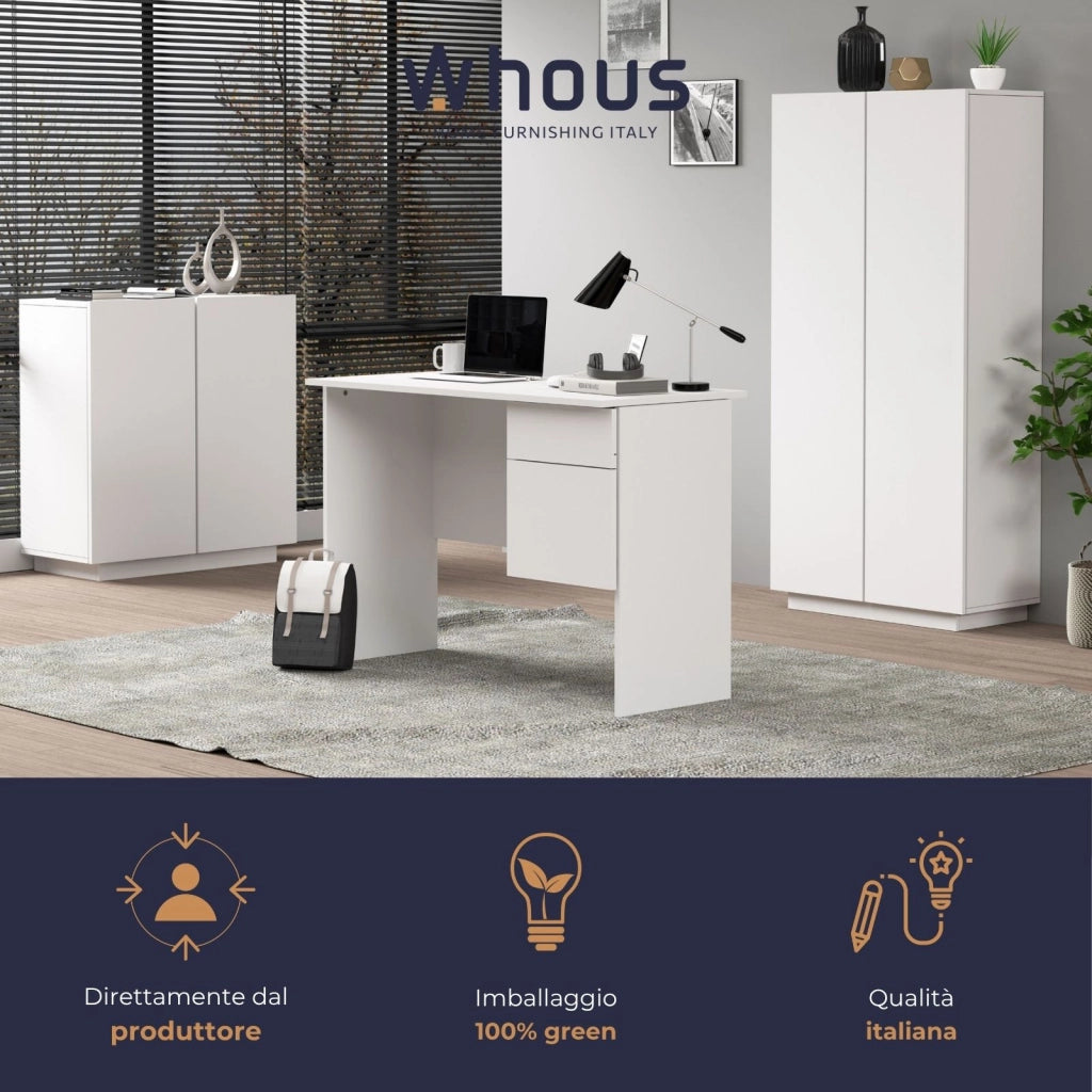 WHOUS Armadio multiuso Easy a 2 ante bianco opaco 79,20x38x166 cm