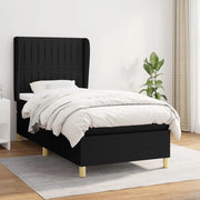 Giroletto a Molle con Materasso Nero 100x200 cm in Tessuto 3128663