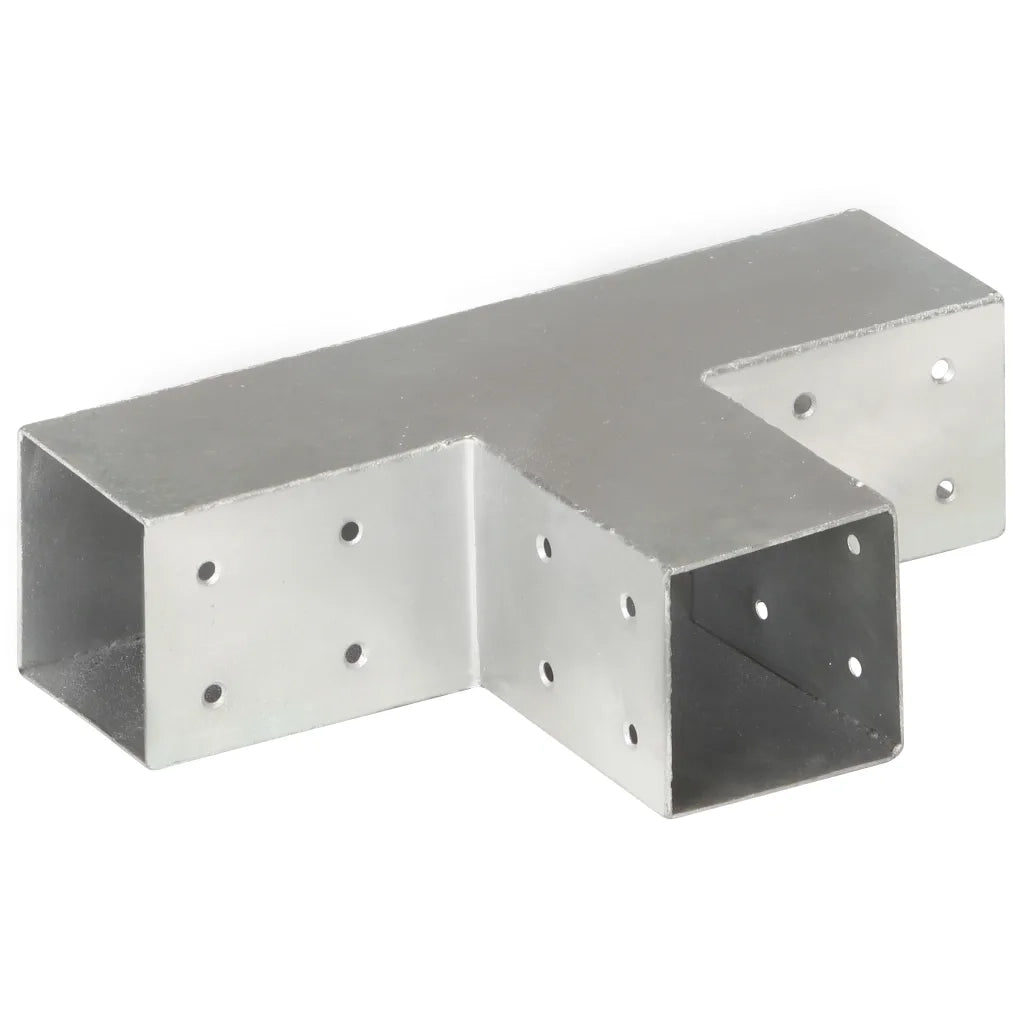 Connettori per Pali a Forma di T 4 pz Metallo Zincato 71x71 mm cod mxl 61434