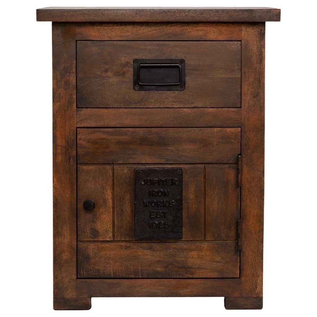 Tavolino in legno artigianale marrone 51x40x64h cm