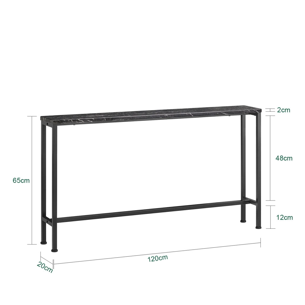 Tavolo da Consolle Vintage Tavolo da Ingresso Tavolo per Divano salvaspazio L120*P20*A65 cm Nero FSB19-SCH