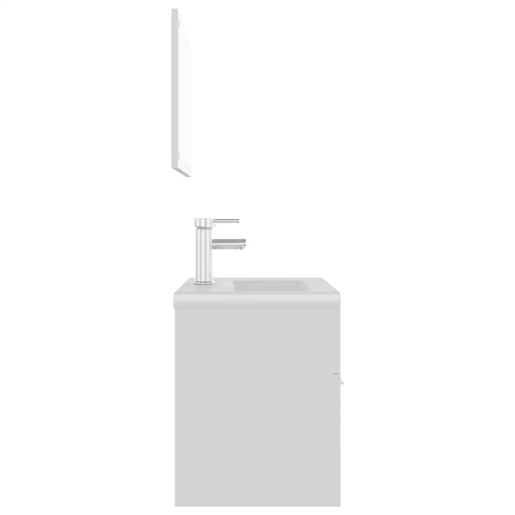 Set Mobili da Bagno Bianco in Legno Multistrato 3071315