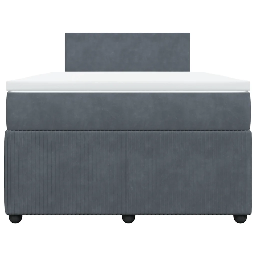 Giroletto a Molle con Materasso Grigio Scuro 120x190 cm Velluto 3287681