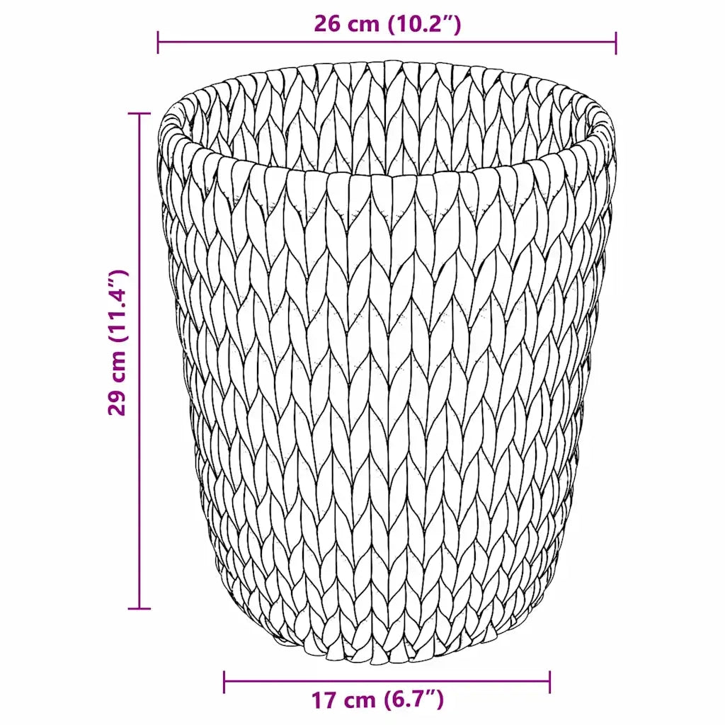 Cestini per Carta da Rifiuti 2 pcs Naturale 26 x 26 x 29 cm 42020151