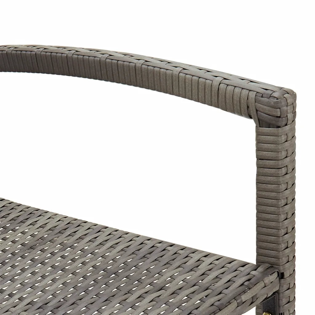 Set Bar da Giardino 3 pz Grigio in Legno Acacia e Polyrattan 3295274