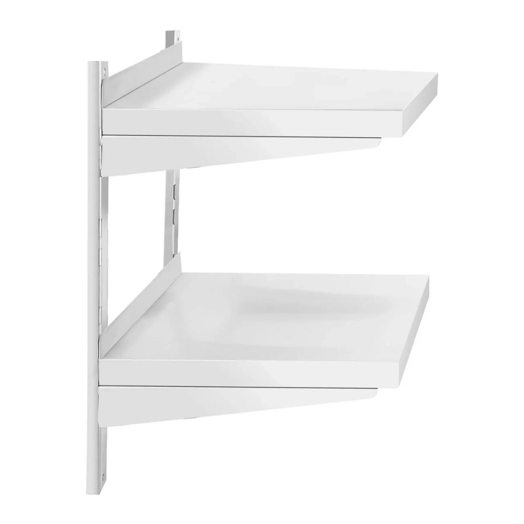Mensola da parete professionale con 2 ripiani in acciaio inox 40 x 60 cm 14_0001558