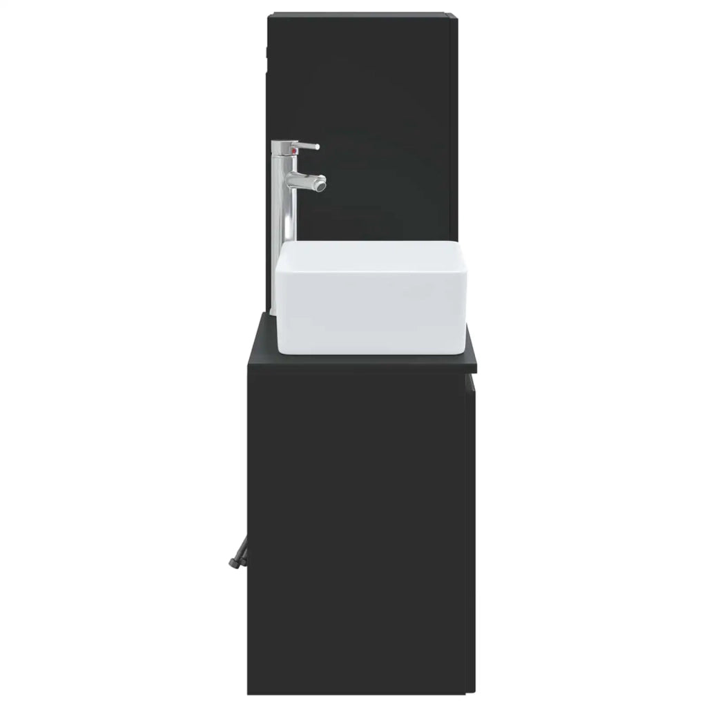 Set di mobili per il bagno 2 pz Nero 33 x 34,5 x 100 cm 3406124