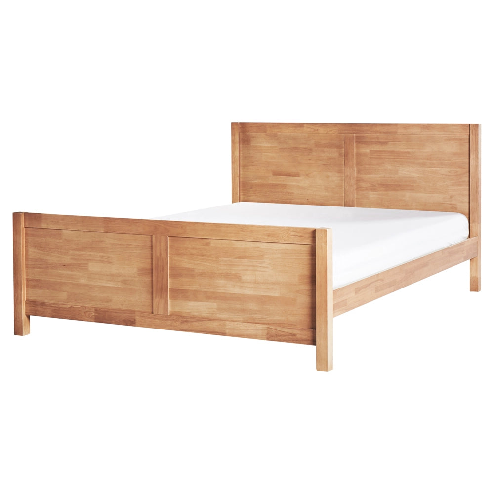 Letto Matrimoniale con Testiera Struttura a Doghe in marrone chiaro 160 x 200 cm stile moderno