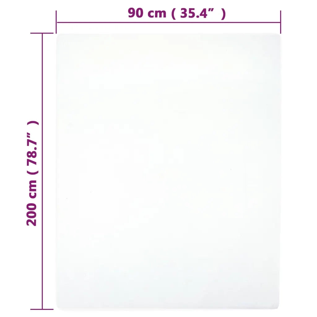 Lenzuola con Angoli Jersey 2pz Bianche 90x200 cm Cotone cod mxl 77899