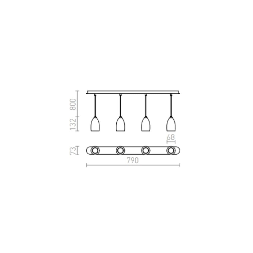 Lampadario Lampada BABADES IV a sospensione  cromo 230V GU10 4x35W