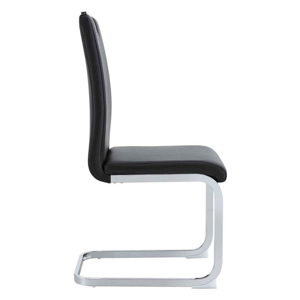 Set 2 Sedie da Pranzo ¨C MINIMAL ¨C Nero, Similpelle, Design Moderno