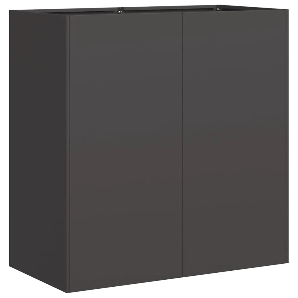 Fioriera | Cassetta per fiori | Vaso Nera 80x40x80 cm in Acciaio Laminato a Freddo