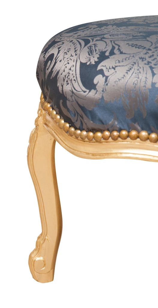 Biscottini Panchetto poggiapiedi stile francese Luigi XVI in legno massello di faggio XVI,
