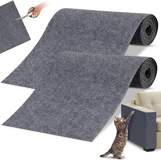 Due pezzi di gatto arrampicata, 30 x 100 cm gatto arrampicata autoadesiva, gatto arrampicata per muro, gatto arrampicata DIY tagliabile, gatto arrampicata per tappeto, mobili e protezione