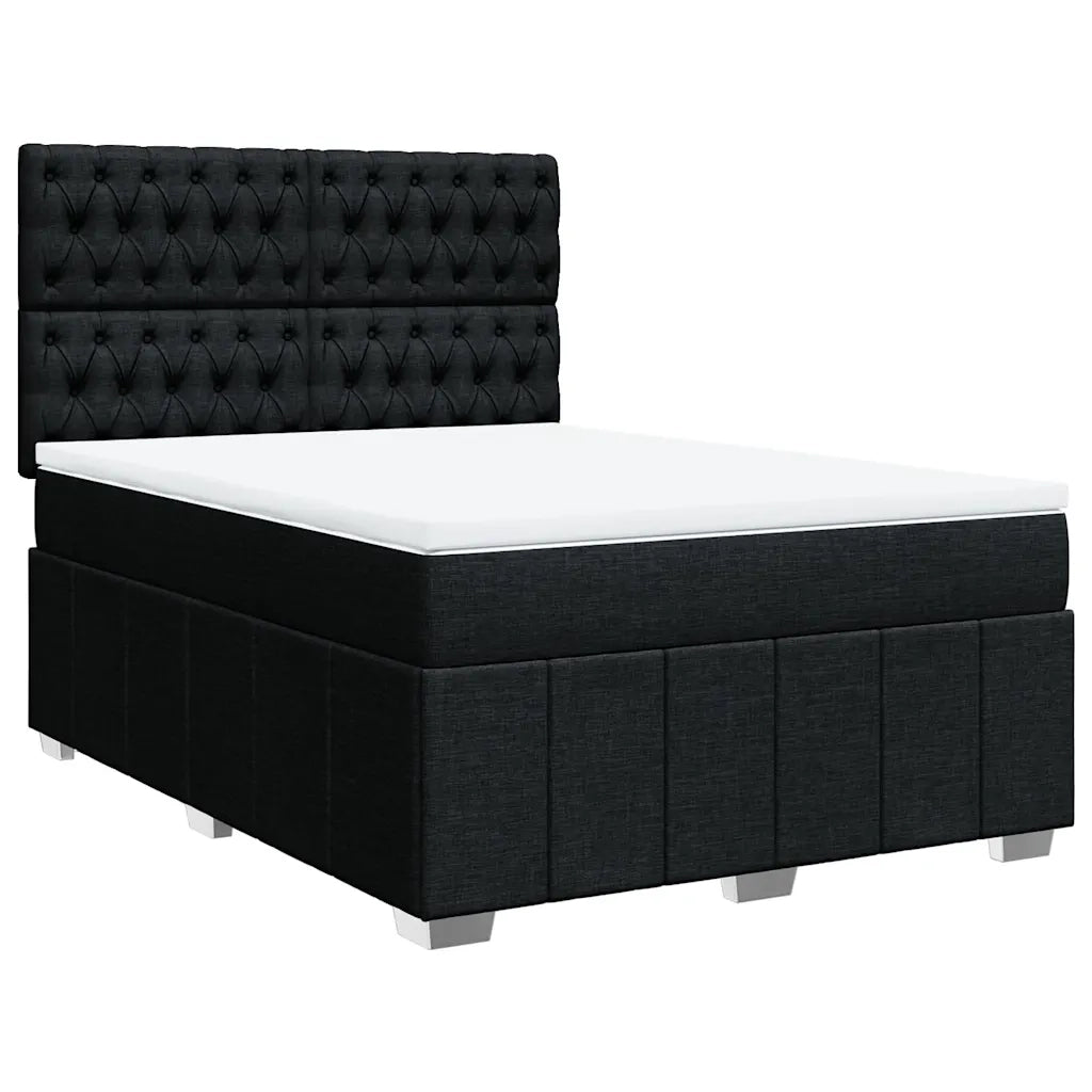 Giroletto a Molle con Materasso Nero 160x200 cm in Tessuto 3294028