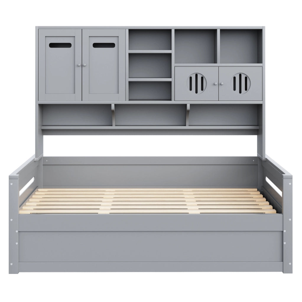 Letto singolo idraulico 90x200 cm con contenitore grigio