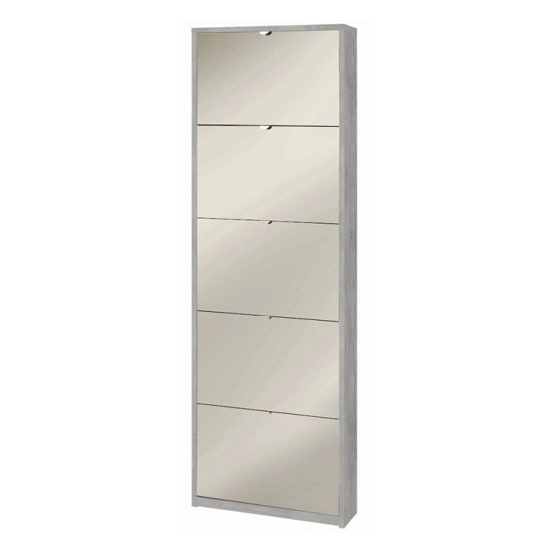 Scarpiera 5 Ante Specchio P18 Kit Cemento cm 63x18x190h - Sarmog