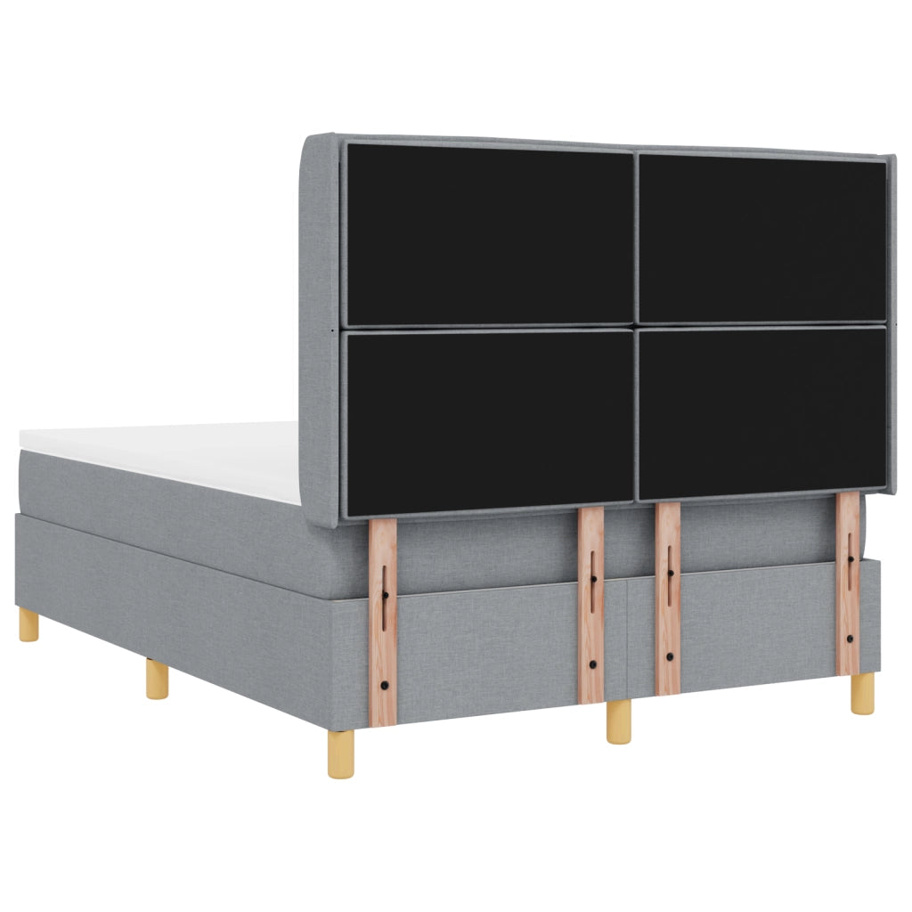 Letto a Rete con Materasso Grigio Chiaro 140x200 cm Tessuto